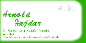 arnold hajdar business card